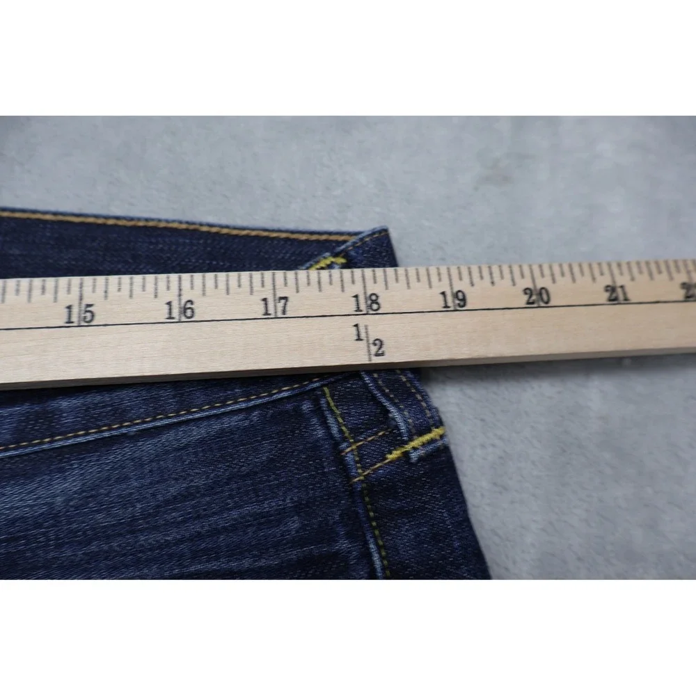 True Religion Bobby Baggy Jeans Men‎ 34x32 Dark Denim Straight Whisker Fade USA